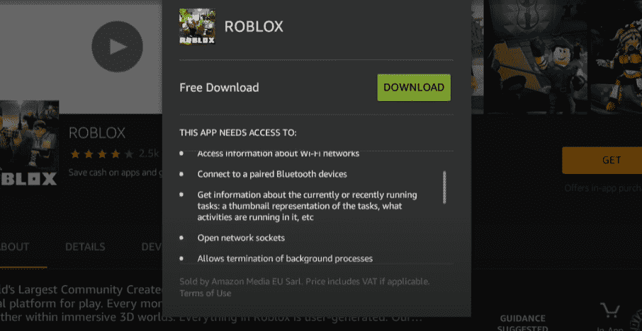 roblox requirements amazon fire os 